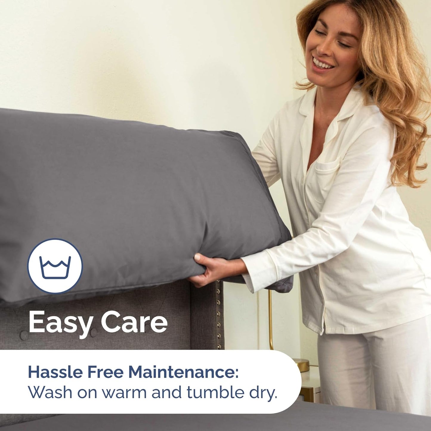 Queen Size 4 Piece Sheet Set, Soft, Warm and Wrinkle Free - Dark Grey