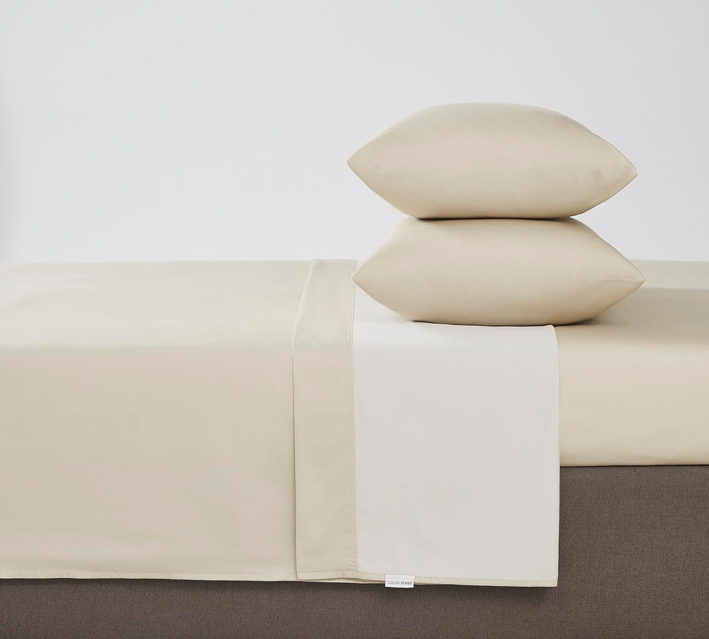 Linen Cotton 1200 Thread Count Hotel Luxury 4-Piece Sheet Set, Queen, Beige