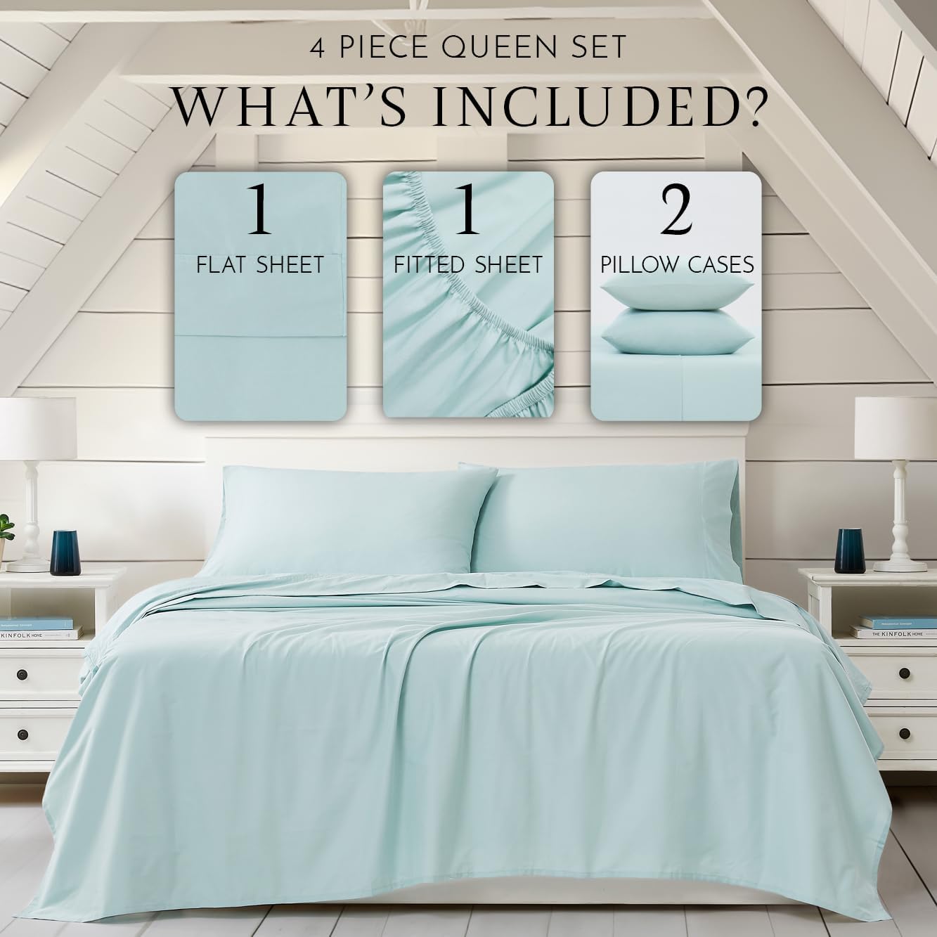 4-Piece Queen Sheet Set – Ultra-Soft, Durable, and Perfect Fit