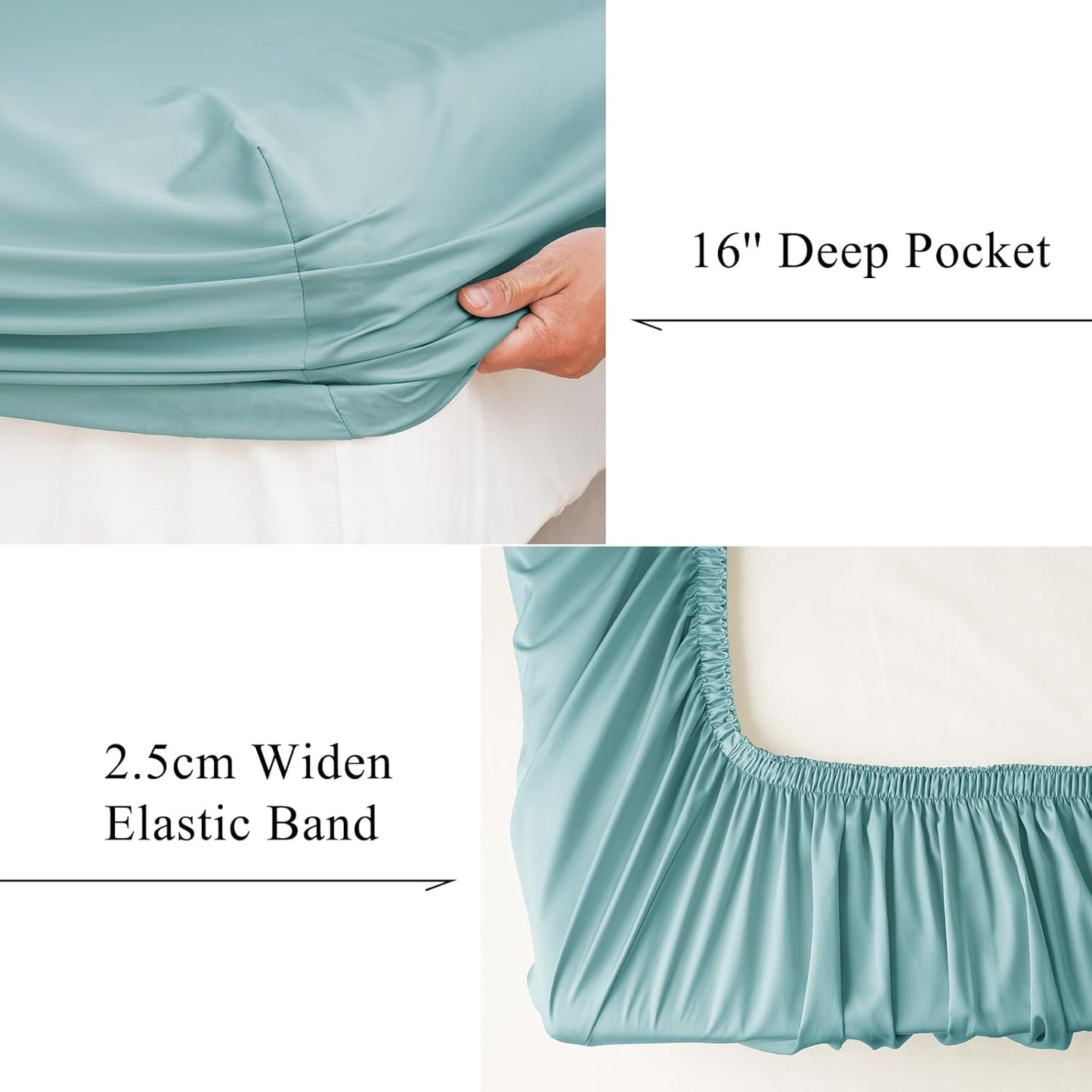 4 Pieces Silky and Breathable Bed Sheets with Deep Pocket