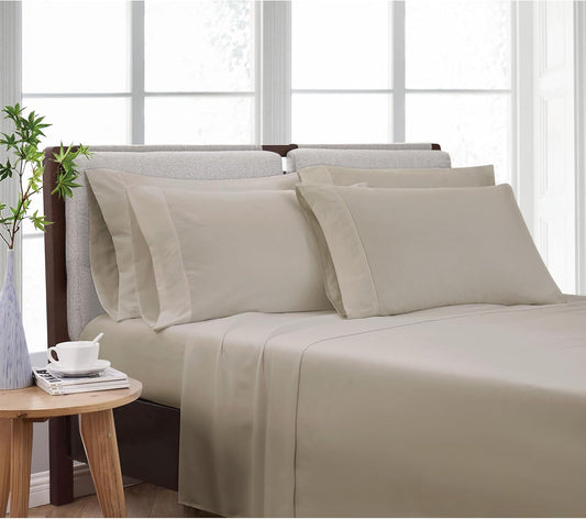 Solid Khaki Twin XL 4-Piece Sheet Set – Soft, Durable, and Stylish