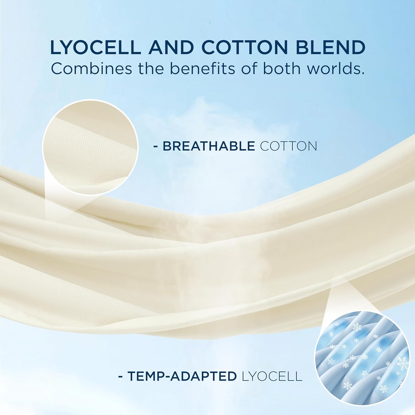 Cooling Sheets for Hot Sleepers, Lyocell Cotton Queen Size Sheets, Temperature Regulating, GentleSoft™ & Breathable, Deep Pocket, 4 Pieces