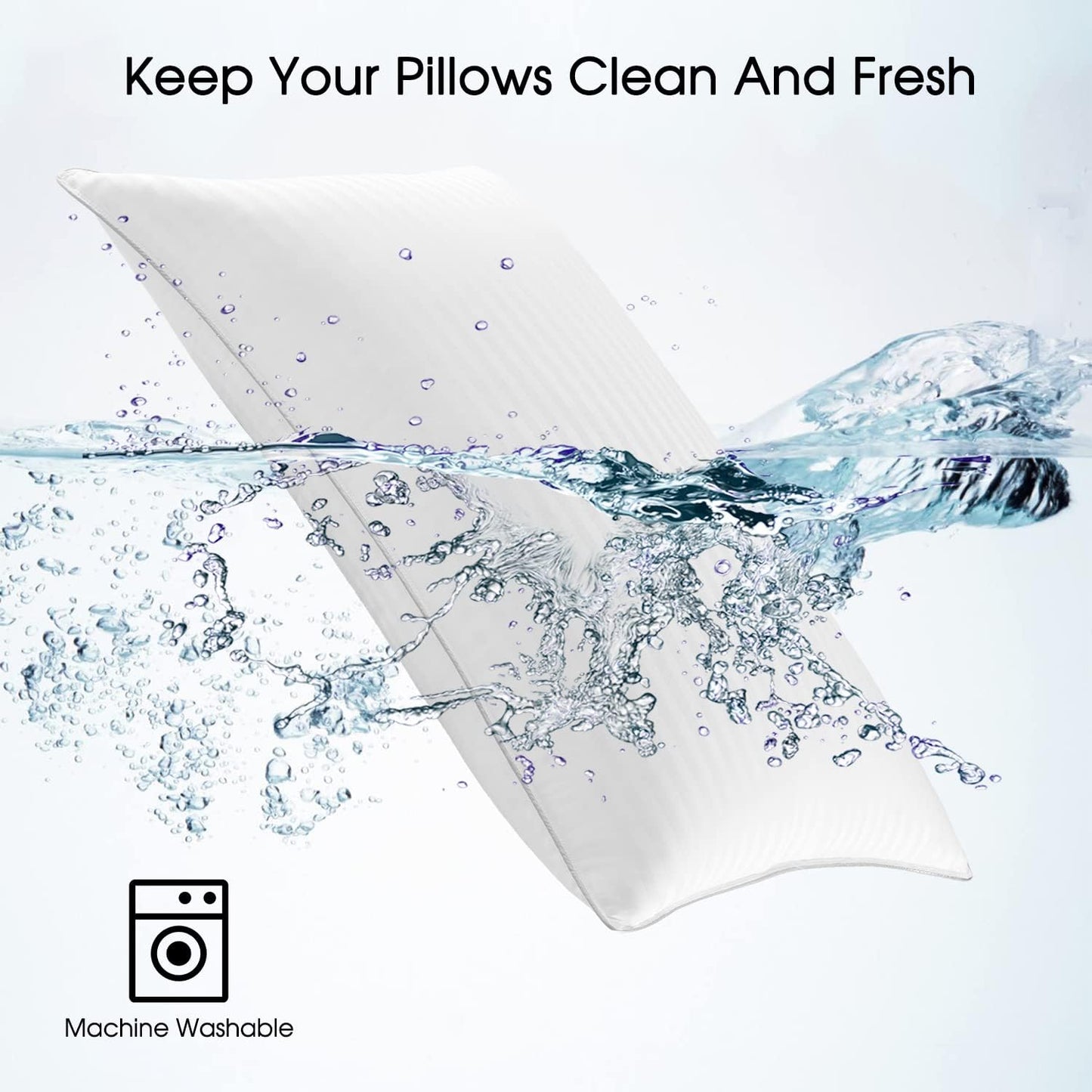 King Size Bed Pillow - 2 Pack Hotel Collection Super Soft Down Alternative Pillow for Sleeping, 20x36 Inches