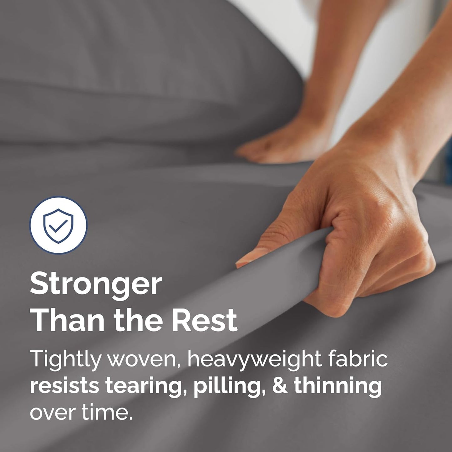 Queen Size 4 Piece Sheet Set, Soft, Warm and Wrinkle Free - Dark Grey