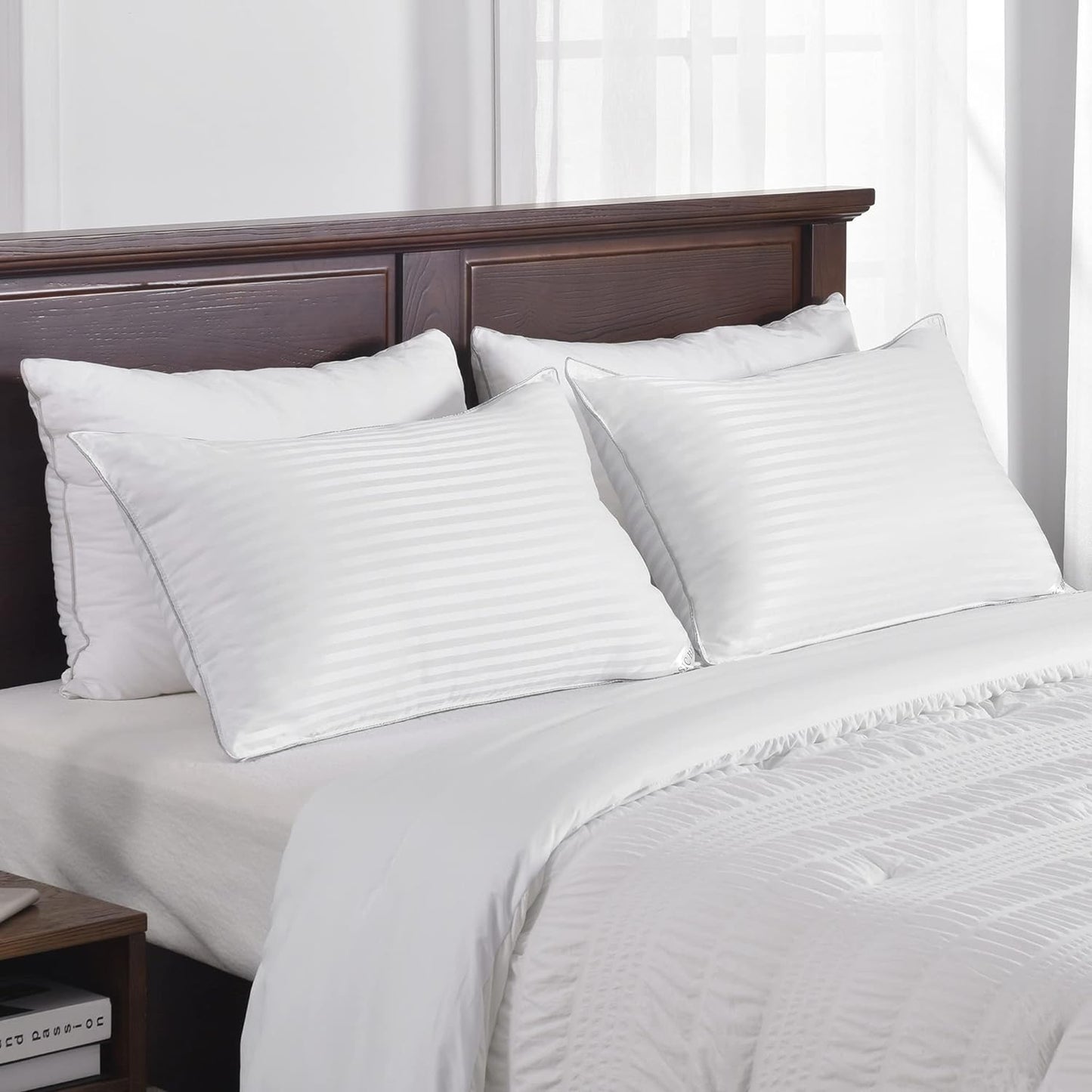 King Size Bed Pillow - 2 Pack Hotel Collection Super Soft Down Alternative Pillow for Sleeping, 20x36 Inches