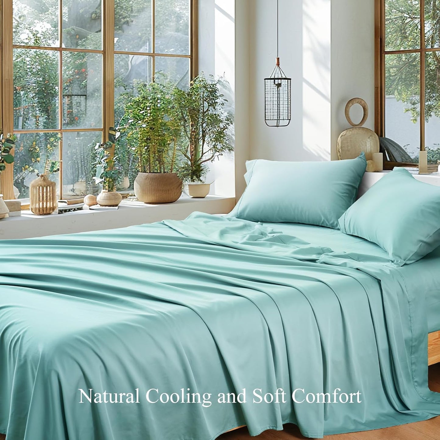 4 Pieces Silky and Breathable Bed Sheets with Deep Pocket