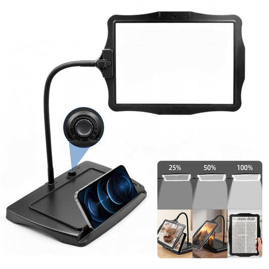 Hands-Free Magnifying Glass with Light and Stand for Seniors, Large Desktop Magnifier for Close Work, Reading, Sewing, Crafts